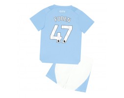 Manchester City Phil Foden #47 Hemmakläder Barn 2023-24 Kortärmad (+ Korta byxor)